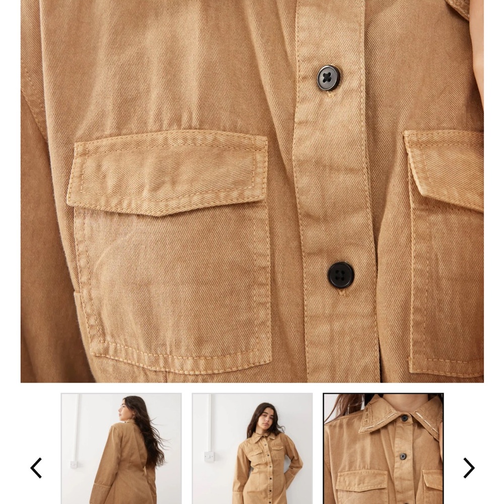 Reclaimed Vintage Brown Mini Shirt Dress | SOLD OUT on ASOS | Utility Style - Picture 2 of 6